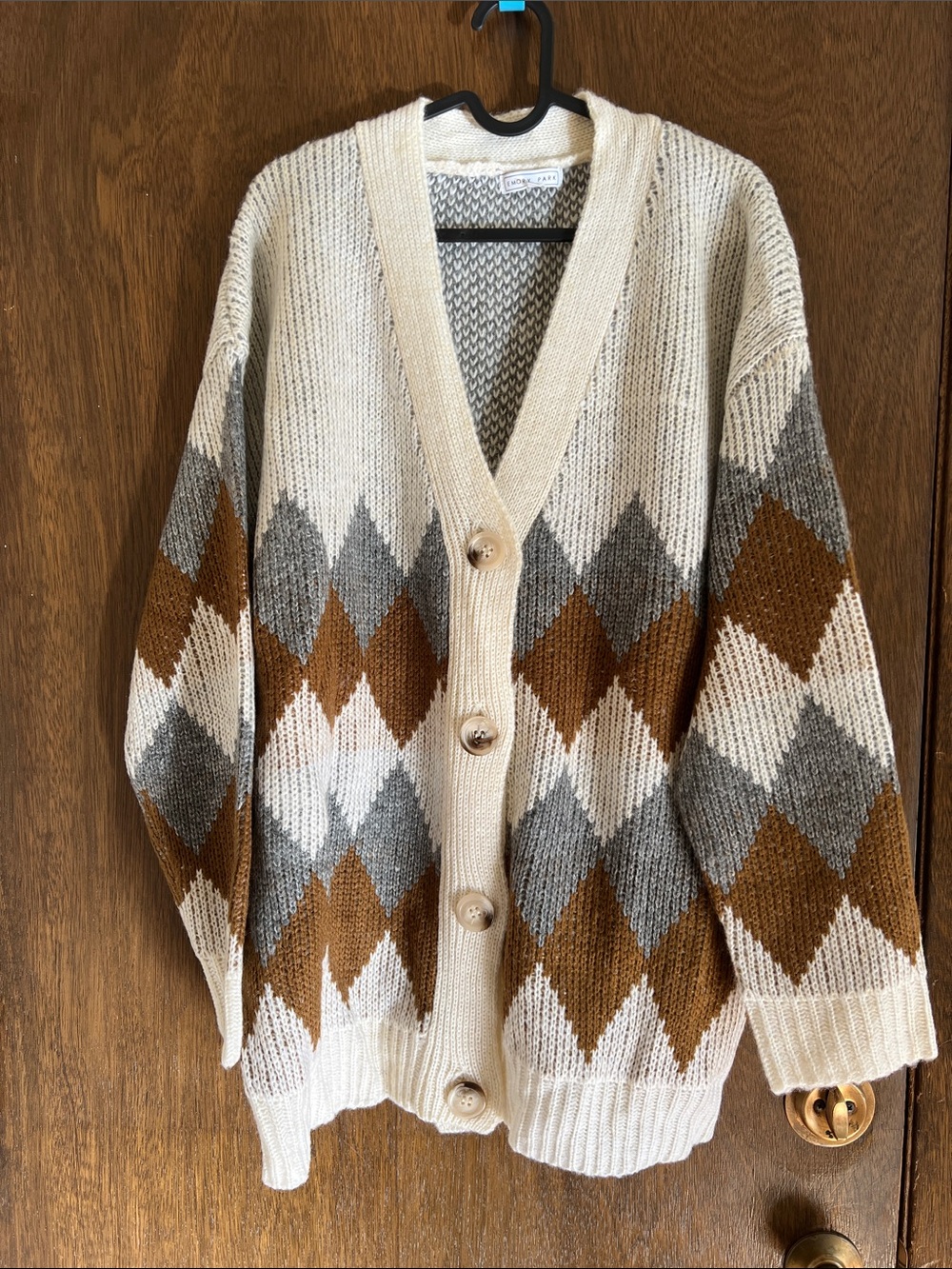 Amazing oversized Argyle cardigan